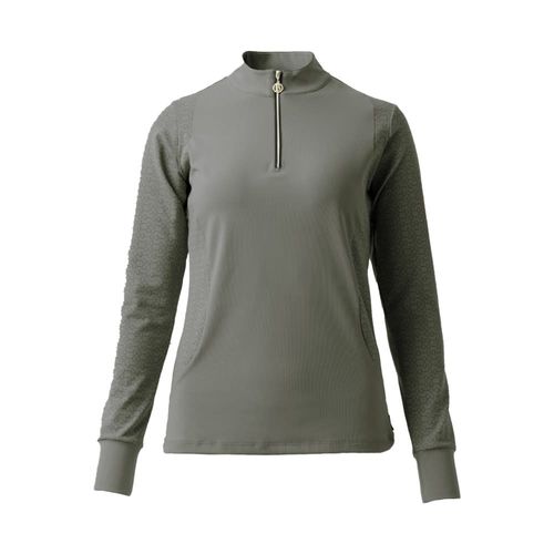 B Vertigo Women's Isadora Quarter Zip Training Shirt - Mulled Basil