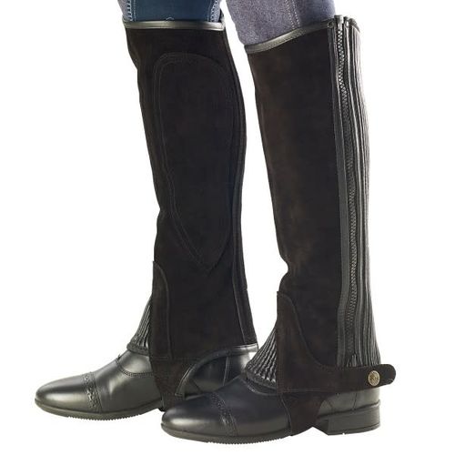 OVERSTOCK: Ovation Pro Suede Half Chaps - X Small Tall - Black