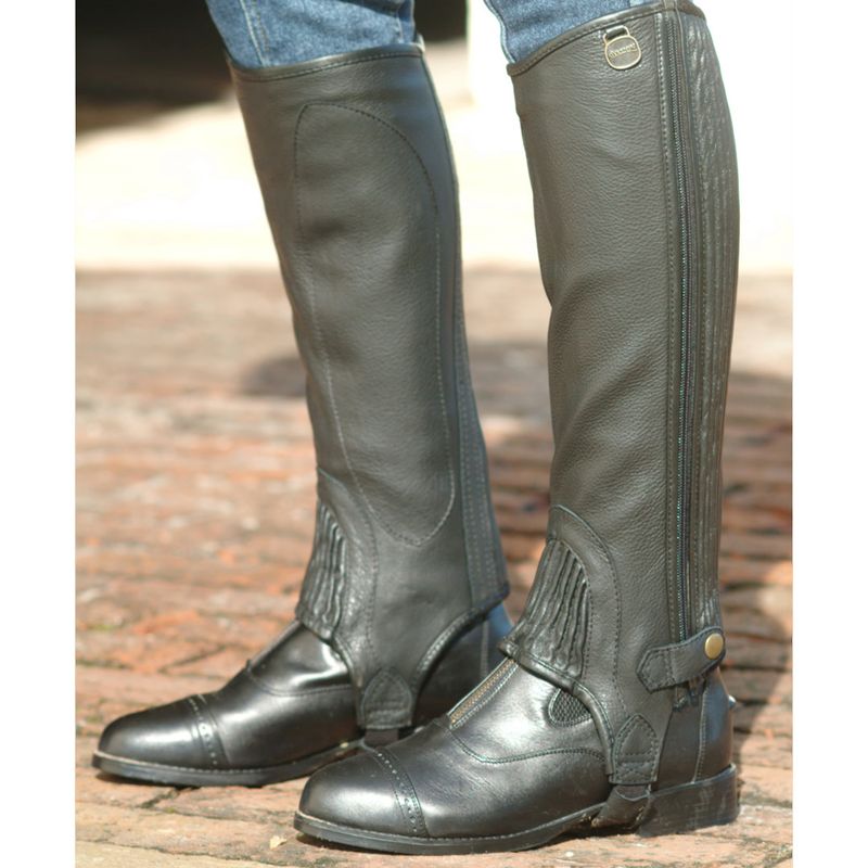 OUTLET: Top Grain Half Chaps - X Small - Black - Bit of Britain