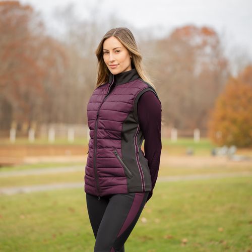 Equinavia Women's Heidi Insulated Riding Vest - Black/Plum Wine