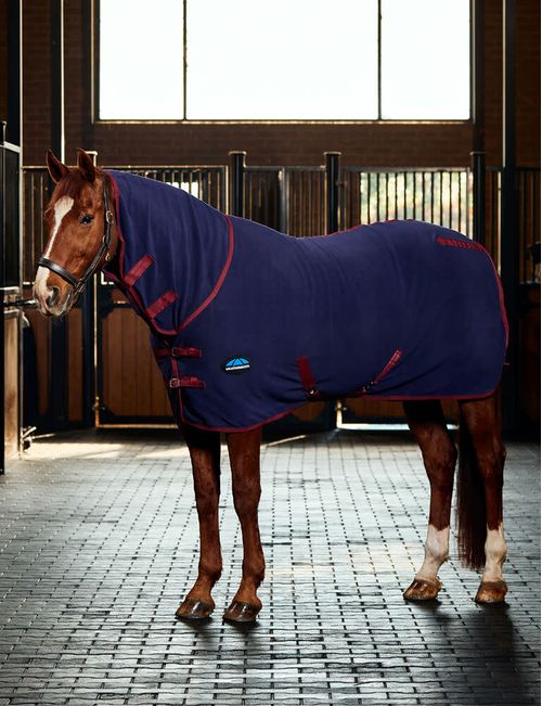 Weatherbeeta Anti-Static Fleece Cooler Combo Neck - Navy/Burgundy