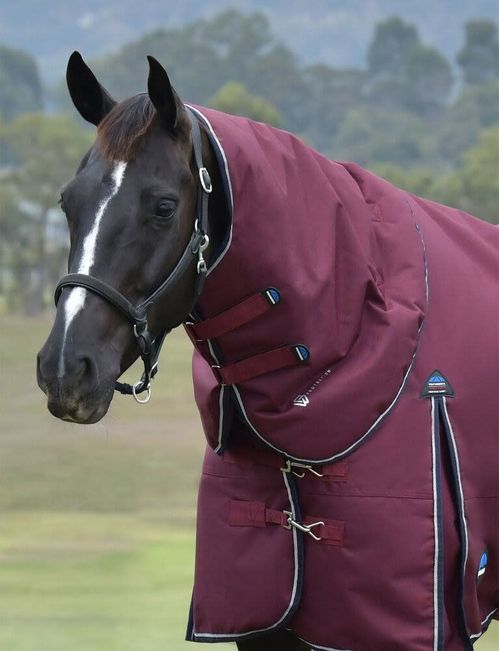 Weatherbeeta Comfitec Essential Turnout Neck Cover 220g - Burgundy/Navy
