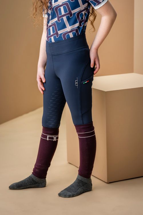 Alessandro Albanese Kids' Alba Brushed Full Seat Riding Tights - Navy