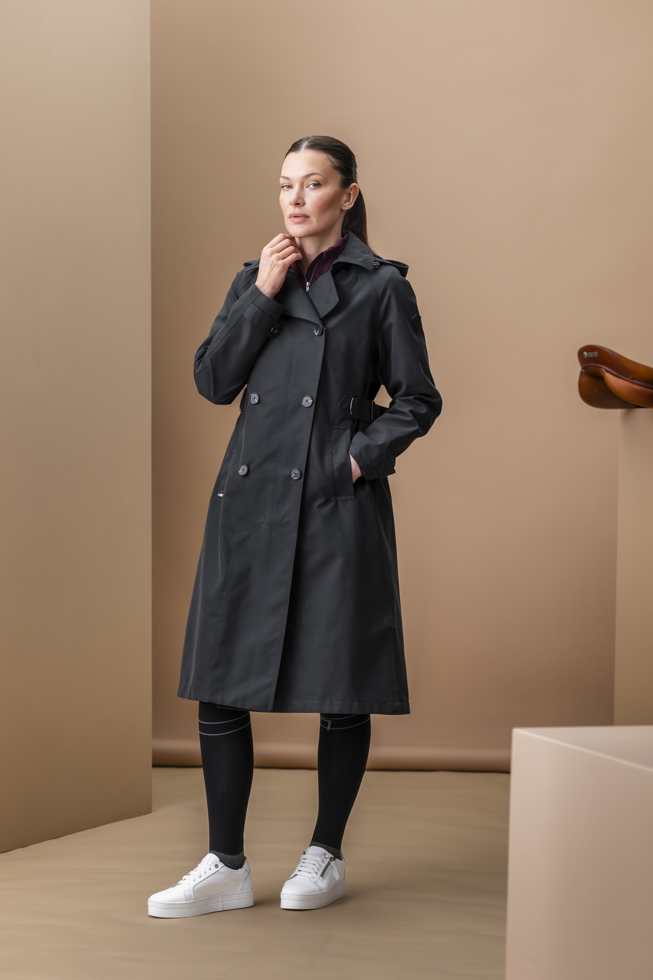 Alessandro Albanese Women's Isabella Riding Trench Coat - Black