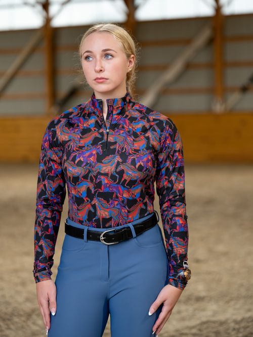 FITS Women's Juniper 1/4 Zip Winter Long Sleeve - Wild Horses