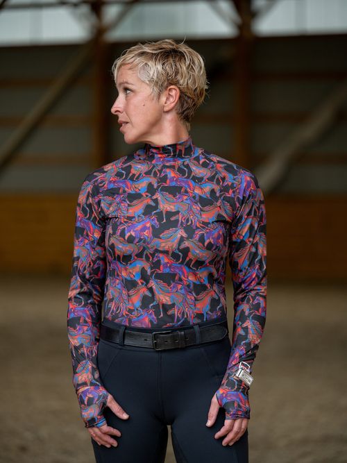 FITS Women's Bianca Mock Neck Winter Long Sleeve - Wild Horses