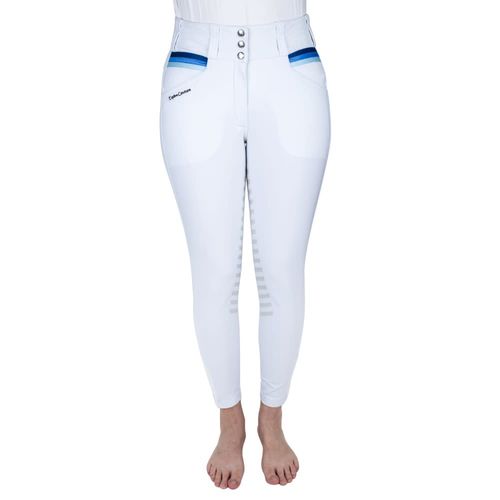 Equine Couture Women's Gradient Extended Knee Patch Breech - White/Blue