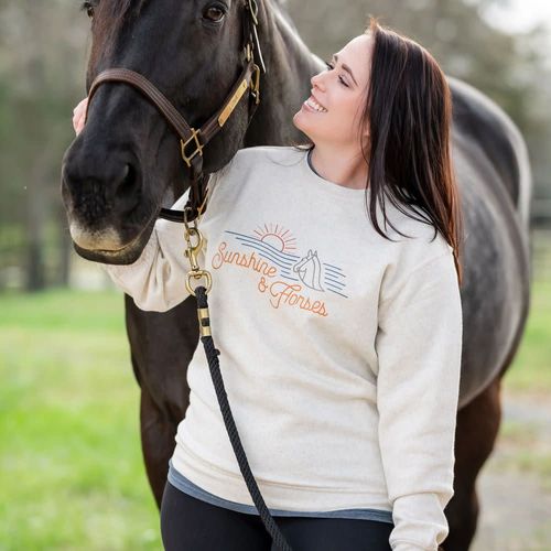 Dapplebay Women's Sunshine & Horses Sweatshirt - Natural