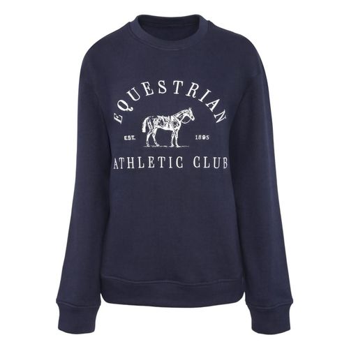 Dapplebay Women's Embroidered Equestrian Athletic Club Sweatshirt - Navy