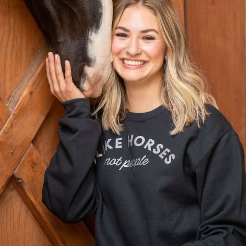 Dapplebay Women's I Like Horses Sweatshirt - Black