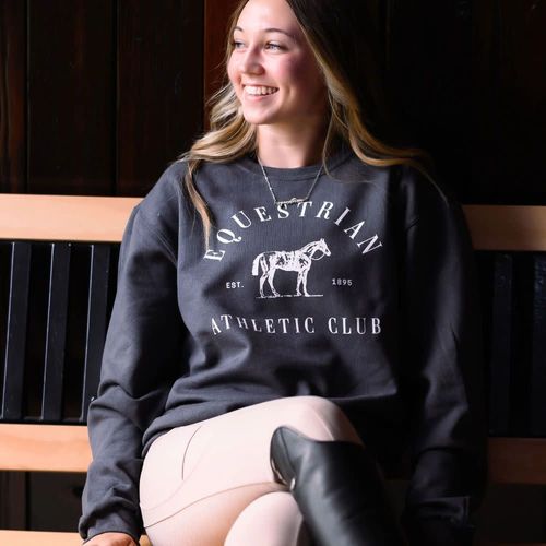 Dapplebay Women's Equestrian Athletic Club Sweatshirt - Charcoal