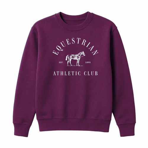 Dapplebay Kids' Equestrian Athletic Club Sweatshirt - Plum
