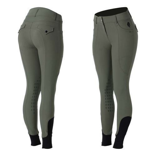 BARGAIN: Equinavia Women's Annika Womens Silicone Knee Patch Breeches - 28 - Olive Green
