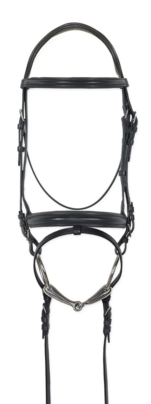 OUTLET: Ovation Juliana Traditional Flash Dressage Bridle - Horse - Black