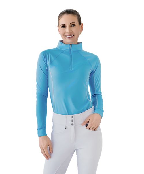 BARGAIN: Romfh Women's 1/4 Zip Long Sleeve Solid Sun Shirt - Small - Sky