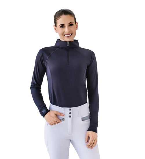 BARGAIN: Romfh Women's 1/4 Zip Long Sleeve Solid Sun Shirt - X Large - Black