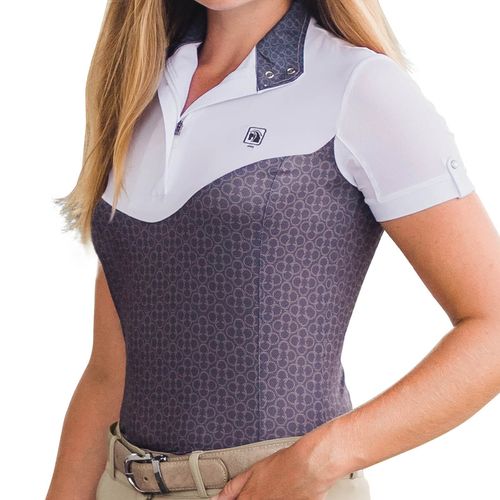 OUTLET: Romfh Women's Infinity Short Sleeve Show Shirt - XXX Large - White/Dark Grey Lucky Shoes