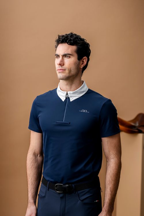OUTLET: Alessandro Albanese Men's Gabrio Competition Shirt - Large - Navy