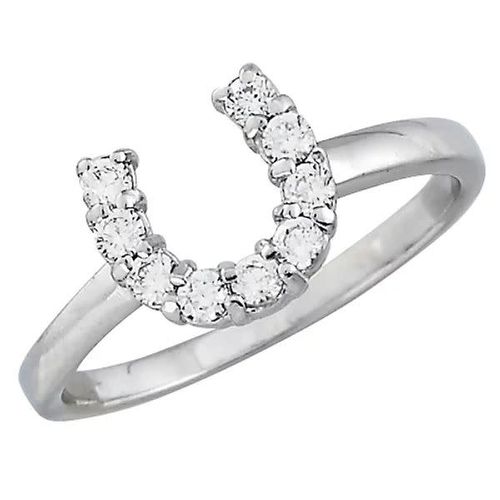 AWST Sterling Silver & Clear CZ Horseshoe Ring