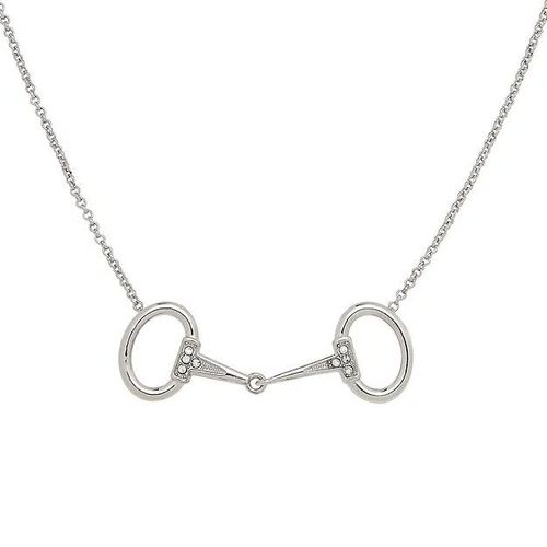 AWST Rhodium Horse Snaffle Bit Necklace