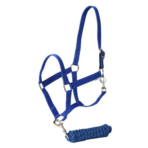 TuffRider Halter and Lead Rope Set w/Breakaway Leather - Blue