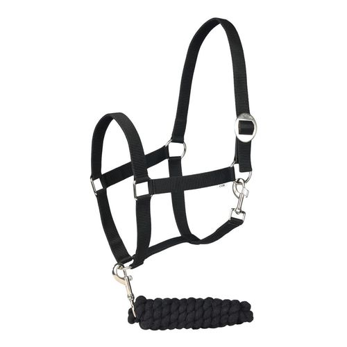 TuffRider Halter and Lead Rope Set w/Breakaway Leather - Black
