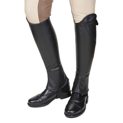 OUTLET: TuffRider Women's Belmont Leather Half Chaps - Medium - Black