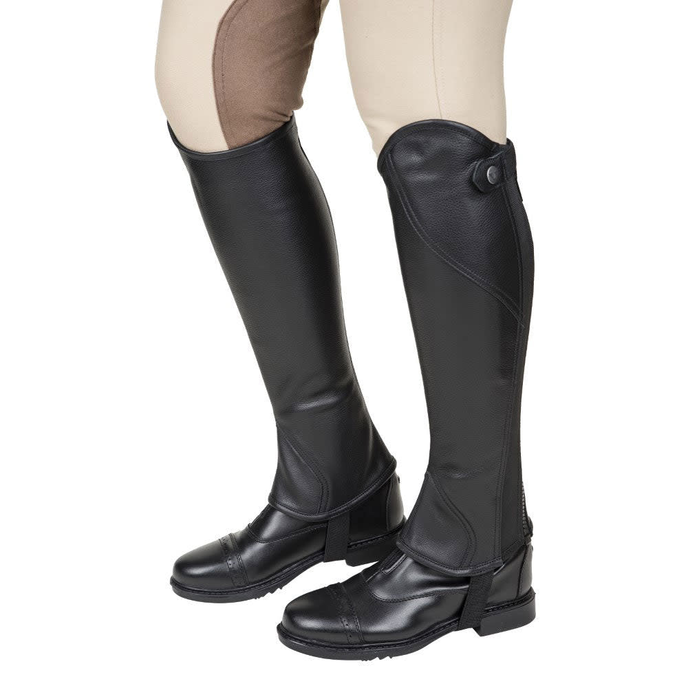 OUTLET: Women's Belmont Leather Half Chaps - Medium - Black - Bit of ...