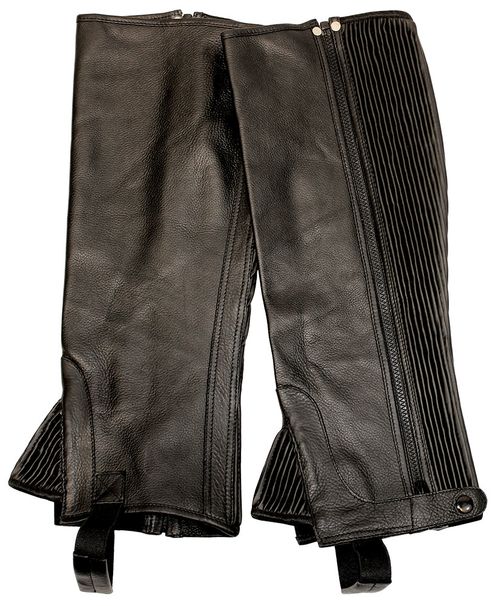 OUTLET: TuffRider Plus Rider Full Grain Half Chaps - XX Wide - Black