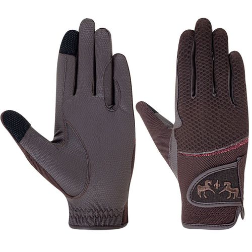 Equine Couture Fun in the Sun Mesh Summer Riding Glove - Brown