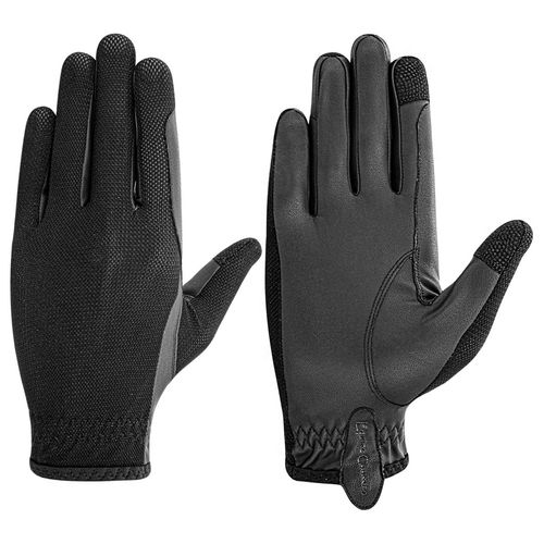 Equine Couture Aerocool Adjustable Touch Screen Gloves - Black