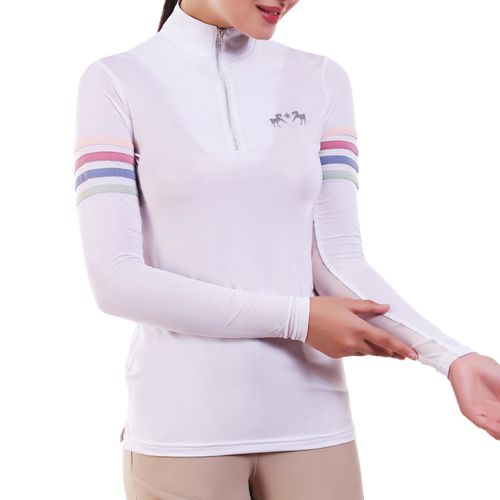 Equine Couture Women's Gradient IceFill Show Shirt - White