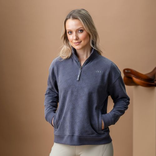 Alessandro Albanese Women's Gabriella Half Zip Sweatshirt - Charcoal