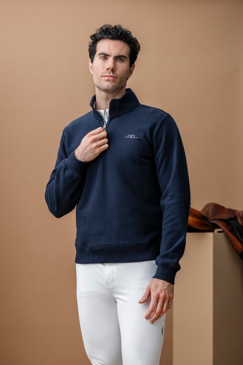 Alessandro Albanese Men's Gabriel Quarter Zip Sweatshirt - Navy