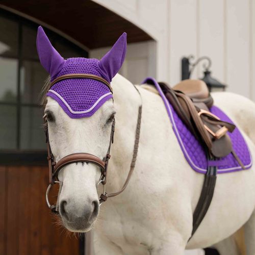 Equinavia Voss All Purpose Saddle Pad and Bonnet Set - Deep Lavender/Lavender