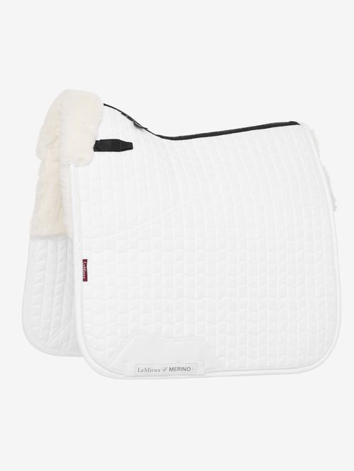 LeMieux Merino+ Half Lined Dressage Square - White/White