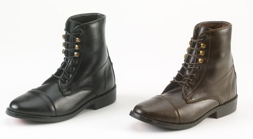 BARGAIN: Equistar Kids' All Weather Synthetic Laced Paddock Boot - 4 - Black