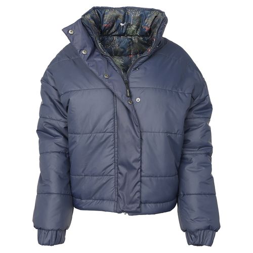 OUTLET: Dapplebay Women's Reversible Puffer Jacket - Large - Navy/Autumn Toile