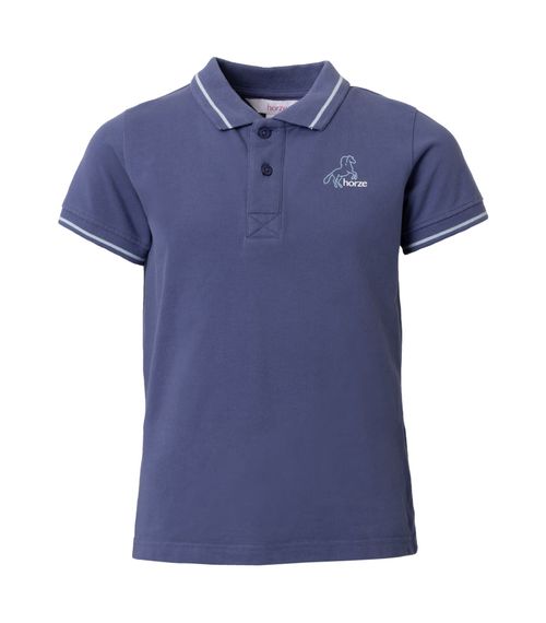 OUTLET: Horze Kids' Sohra Polo Shirt - EU 122-128/US Small - Velvet Morning
