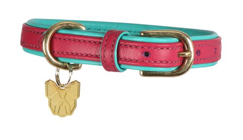 BARGAIN: Digby & Fox Padded Leather Dog Collar - Small - Pink