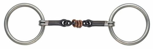 OUTLET: Shires Sweet Iron Copper Roller Snafle - 6in - Black Sweet Iron