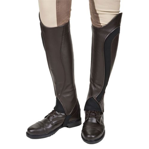 OUTLET: TuffRider Women's Derby Leather Half Chaps - Small - Mocha