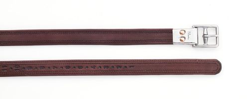 OUTLET: Pessoa Covered Leather Clasp End Leathers - 1in x 54in - Dark Brown