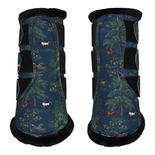 BARGAIN: Dapplebay Brush Boots - Small - Navy Autumn Toile