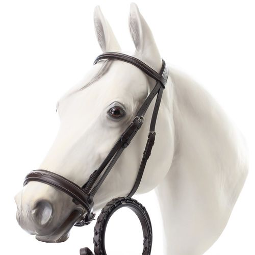 BARGAIN: Equinavia Saga Wide Noseband Hunter Bridle with Reins - Large Horse - Chocolate Brown