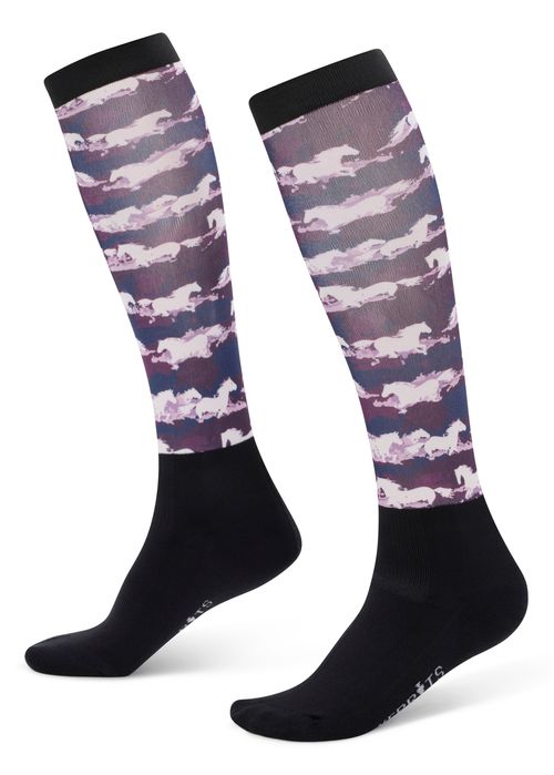 Kerrits Women's Dual Zone Boot Socks - Berry Brushstrokes