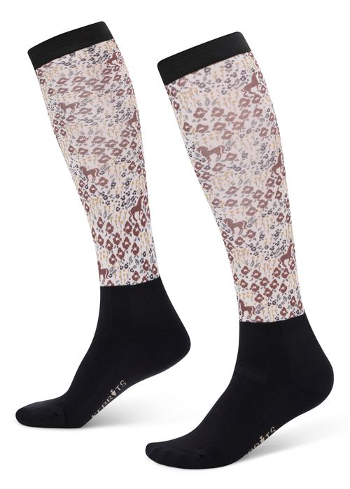 Kerrits Women's Dual Zone Boot Socks - Mocha Equine Meadow