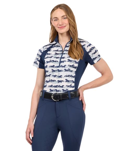 Kerrits Women's Equibreeze Print Ice Fil Short Sleeve Shirt - Mist Brushstrokes