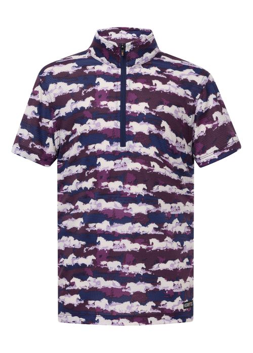 Kerrits Kids' Equibreeze Print Ice Fil Short Sleeve Shirt - Berry Brushstrokes