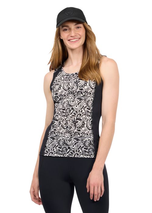 Kerrits Women's Equibreeze Print Ice Fil Tank - Soft White Posh Paisley